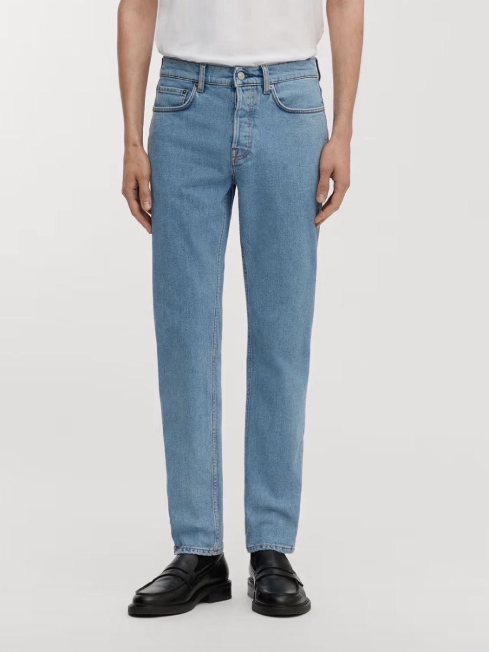 ASKET Men's Straight Fit Jeans in Light Blue